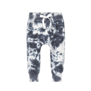 Little Bipsy Marble Jogger - Blue
Tie-dye jogger pants with a drawstring on a white background