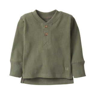 Little Bipsy Ribbed Henley - Pine