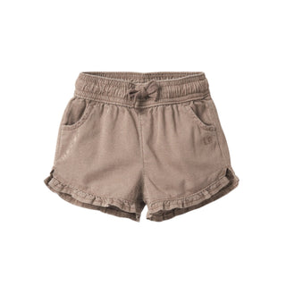 Little Bipsy Ruffle Cotton Twill Short - Mushroom