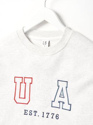 Little Bipsy Adult USA Lightweight Crewneck - Heather Grey