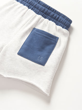 Little Bipsy USA Raw Edge Sweatshort - Heather Grey