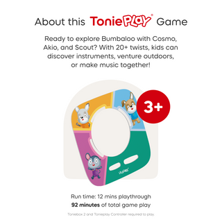 Tonieplay Lalalinos: Find the Photo Game 
ToniePlay game packaging with cartoon characters and text about the product.
