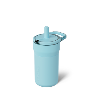 Brumate Leap 12oz Glacier cup with a clear, frosted finish, designed for keeping beverages cold in a sleek, portable style.
