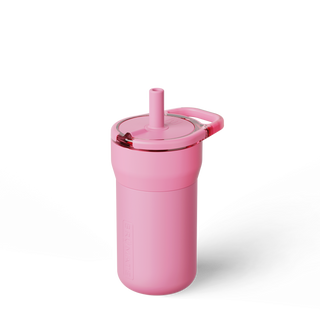 Brumate Leap 12oz cup in Primrose color, featuring a sleek design with the Brumate logo and a lid for secure sealing.