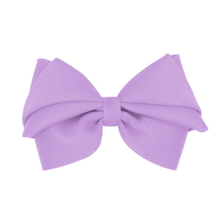 Light orchid Wee Ones small pleated grosgrain hair bow attached to a clip, perfect for baby and toddler hair accessories.