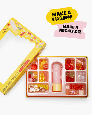 Super Smalls Cutie Candy Lip Balm Bead Kit
Make-up set with lip balm and charms on a white background