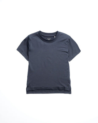 Little Bipsy Bamboo Tee - Blue
A dark slate blue short-sleeve crewneck t-shirt laid flat against a clean white background.