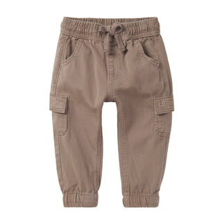 Little Bipsy Cotton Twill Cargo Jogger - Mushroom
Brown cargo pants on a white background