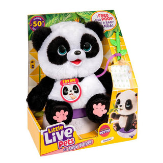 Little Live Pets™ My Baby Panda ChuChu Interactive Plush
Plush toy panda in packaging with 'Little Live Pets' branding on a white background