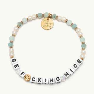 Little Words Project Bracelet - Be F*cking Nice
Bracelet with beads and charms on a white background