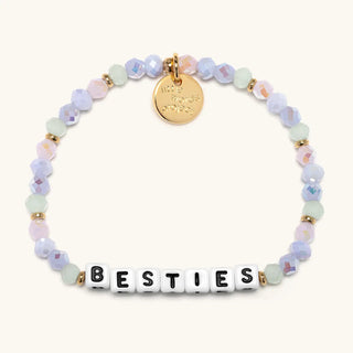 Little Words Project Bracelet - Besties: Up Up and Away
Bracelet with 'BESTIES' beads and gold charm on a white background