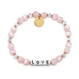 Little Words Project bracelet with the word "Love" engraved, featuring a delicate chain and charm design.