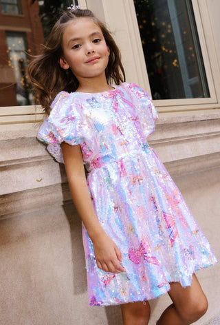 Lola and The Boys Pretty Bows Sequin Dress