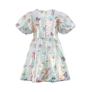 Lola and The Boys Pretty Bows Sequin Dress
Floral dress with butterfly pattern on a white background