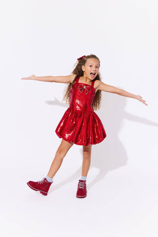 Lola and The Boys Ruby Sequin Bubble Dress