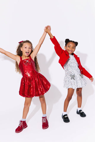 Lola and The Boys Ruby Sequin Bubble Dress