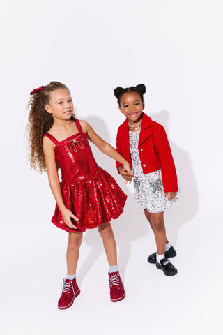 Lola and The Boys Ruby Sequin Bubble Dress