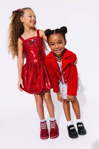 Lola and The Boys Ruby Sequin Bubble Dress