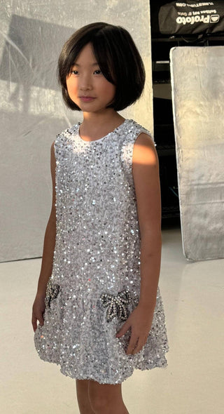 Lola and the Boys Shimmer Bow Party Dress