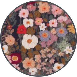 Lou Lou and Company Gracie
Round rug with a floral pattern featuring various colors on a dark background