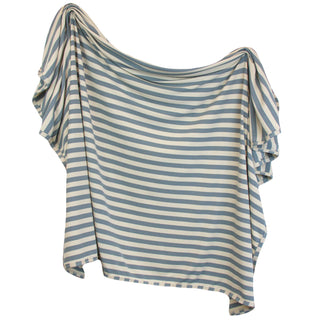 Lou Lou and Company Ribbed Swaddle Blanket - Lincoln
Blue and white striped top with ruffled shoulders on a white background