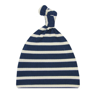 Lou Lou and Company Ribbed Top Knot Hat - Jack
Blue and white striped baby swaddle on a white background