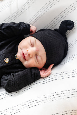 Lou Lou and Company Ribbed Top Knot Hat - Saylor