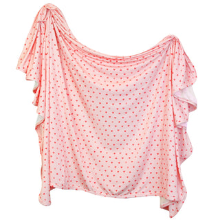Lou Lou and Company Swaddle Blanket - Miley
Pink blouse with ruffled sleeves on a white background