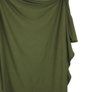 Lou Lou and Company Swaddle Blanket - Riley Green fabric draped over a white background