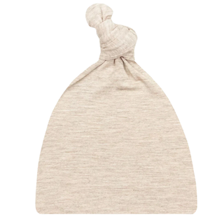 Lou Lou and Company Top Knot Hat - Ryan 
Beige baby comfort blanket on a white background