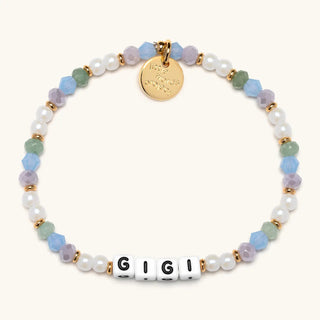 Little Words Project Gigi bracelet with engraved word design, stylish accessory made of durable materials.