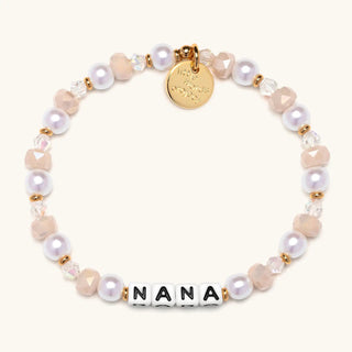 Little Words Project Nana bracelet featuring a delicate silver chain and charm with "Nana" engraved, perfect for sentimental gifting.