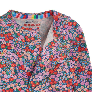 Magnetic Me Modal Footie - Gilded Lily
Floral-patterned garment with 'magnetic me' branding on a white background