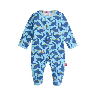 Magnetic Me Modal Magnetic Footie - Necks Generation
Blue baby onesie with dinosaur pattern on a white background