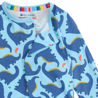 Magnetic Me Modal Magnetic Footie - Necks Generation
Baby onesie with dinosaur pattern on a blue background