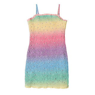 MIA New York Smocked Pearl Embellished Dress - Rainbow
Multicolored dress with a gradient effect on a white background