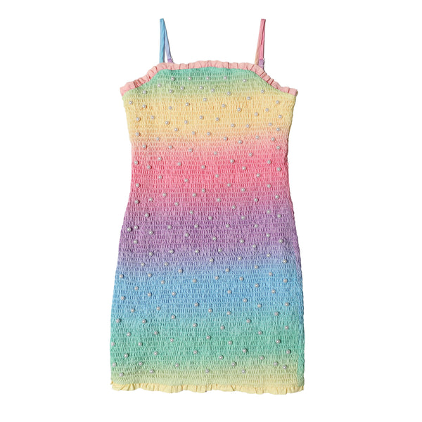 MIA New York Smocked Pearl Embellished Dress