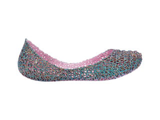 Mini Melissa Mini Campana Papel Kid - Pink Multi Glitter
Multicolored glittery flat shoe on a white background