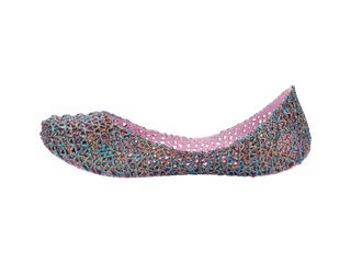 Mini Melissa Mini Campana Papel Kid - Pink Multi Glitter
Multicolored glittery flat shoe on a white background