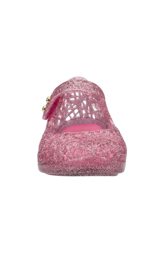 Mini Melissa Mini Campana Zig Zag - Pink Glitter Silver
Pink glittery shoe on a white background