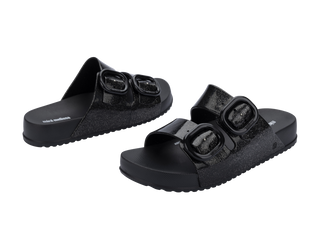 Mini Melissa Cozy Slide Kids - Black / Glitter