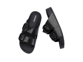Mini Melissa Cozy Slide Kids - Black / Glitter