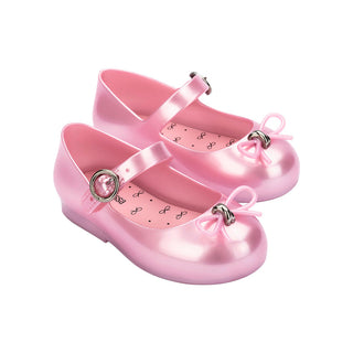 Mini Melissa Mini Sweet Love - Pearly Pink
Pink children's shoes with decorative bows on a white background