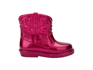 Mini Melissa Texas Boots Baby - Glitter Pink
Pink glittery cowboy boot on a white background
