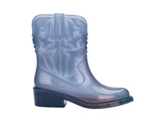 Mini Melissa Texas Kids Boot - Glitter Blue
Blue cowboy boot on a white background