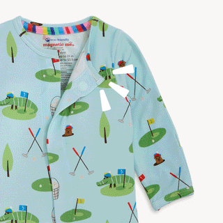 Magnificent Baby Magnetic Me Modal Gopher It Footie with magnetic closures and playful gopher print for infants.