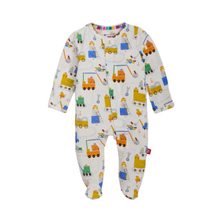 Magnificent Baby Magnetic Me Modal Footie with Toe Zone, soft fabric, and magnetic closures for easy dressing.