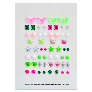 Iscream Magical Mood Stick-On Earrings
Assorted colorful earrings on a display card with brand name.