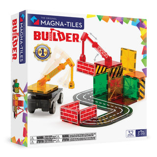 Magna-Tiles Builder 32-piece set of colorful magnetic building tiles for creative play and construction.