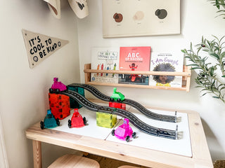 Magna-Tiles Downhill Duo 40-piece set with colorful magnetic tiles for building and creative play.